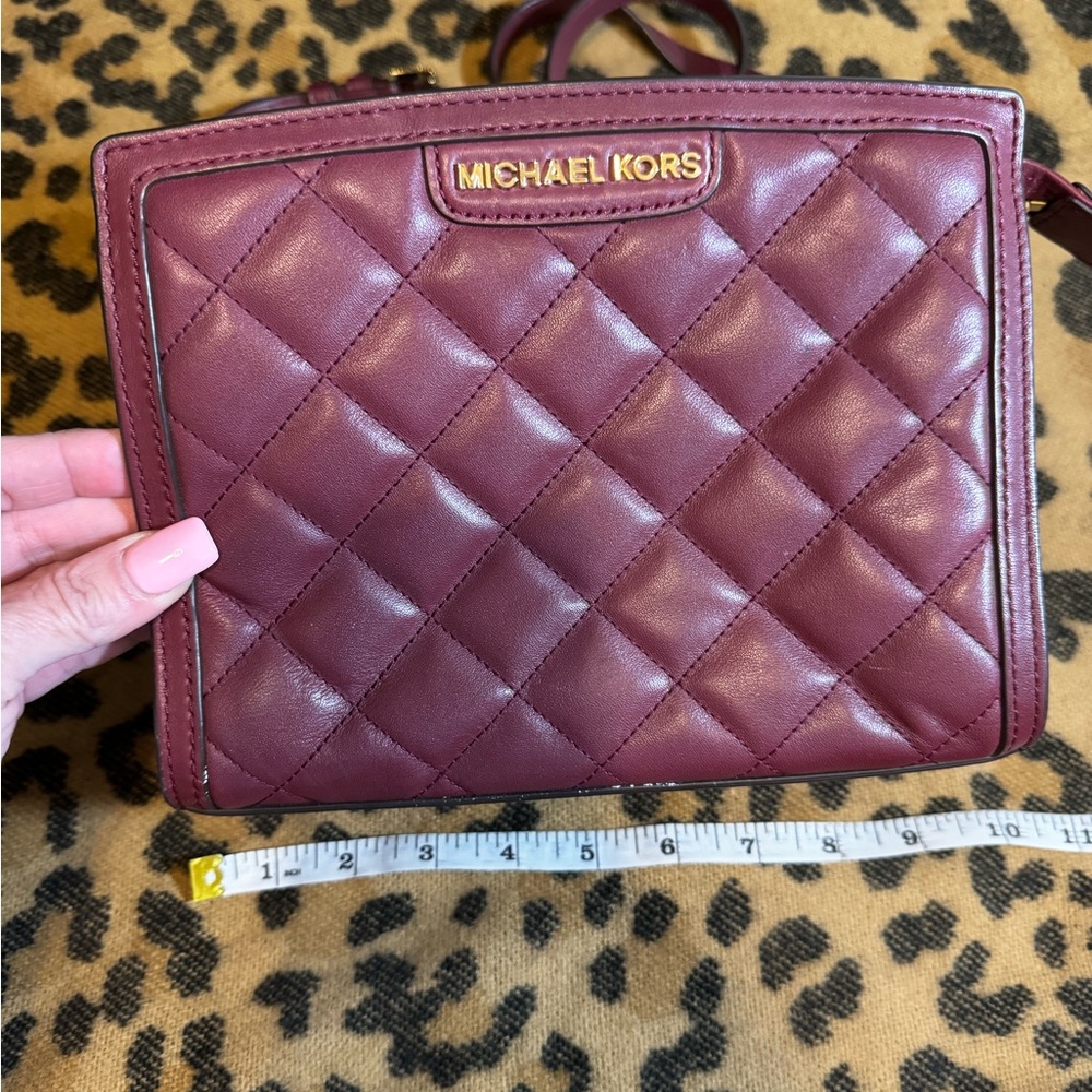 Michael Kors Quilted Burgundy Crossbody Bag